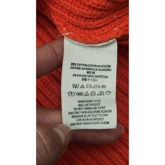 Free People Downtown Pullover Asymmetrical Sweater in Coral Red, Size‎ M - Picture 7 of 9